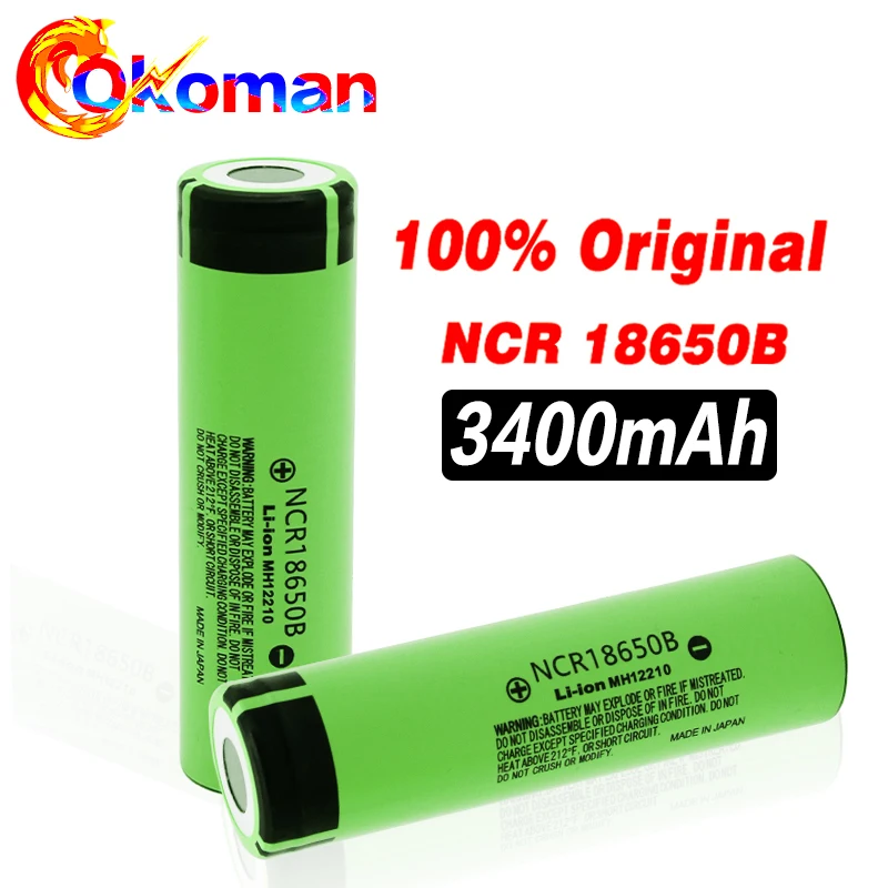 100% Новый 18650 аккумулятор 3400 мАч 3 7 в литиевый для NCR18650B подходит