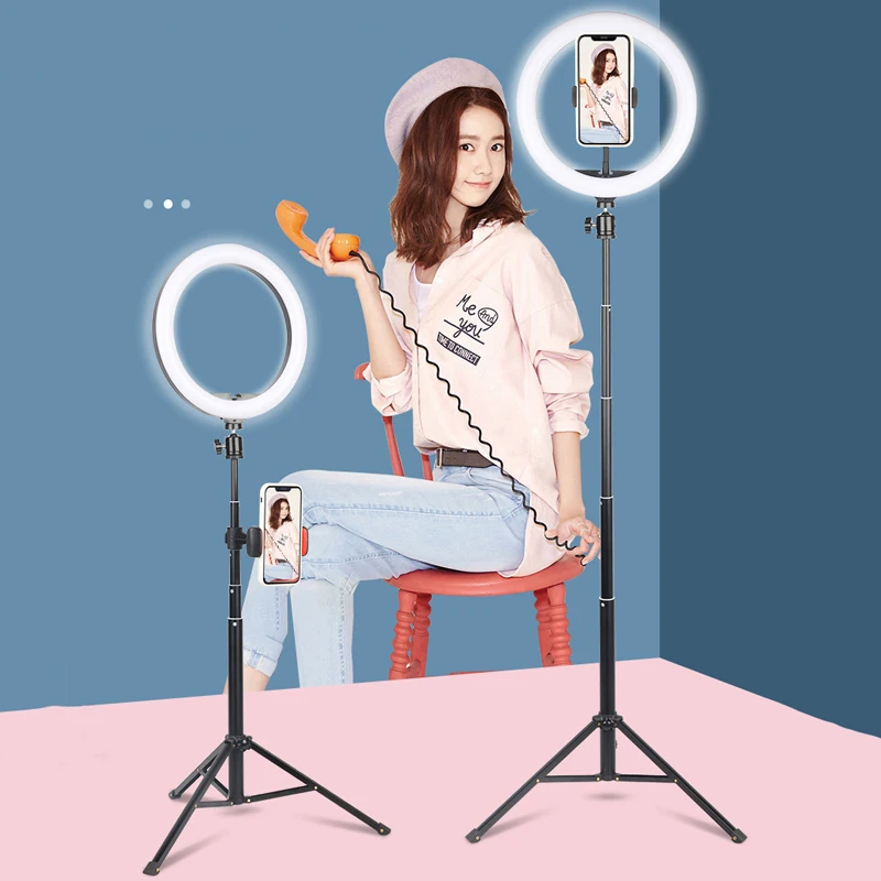 

LED Phone Live Ring Light 10 Inch 26cm Video Light Ring Lamp With Stand Tripods Photography Circle Fill Light For YouTube