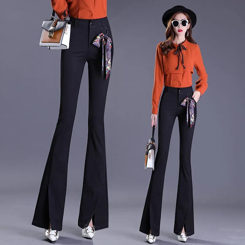 Брюки с разрезом спереди женские брюки весенние и летние новые темпераментные