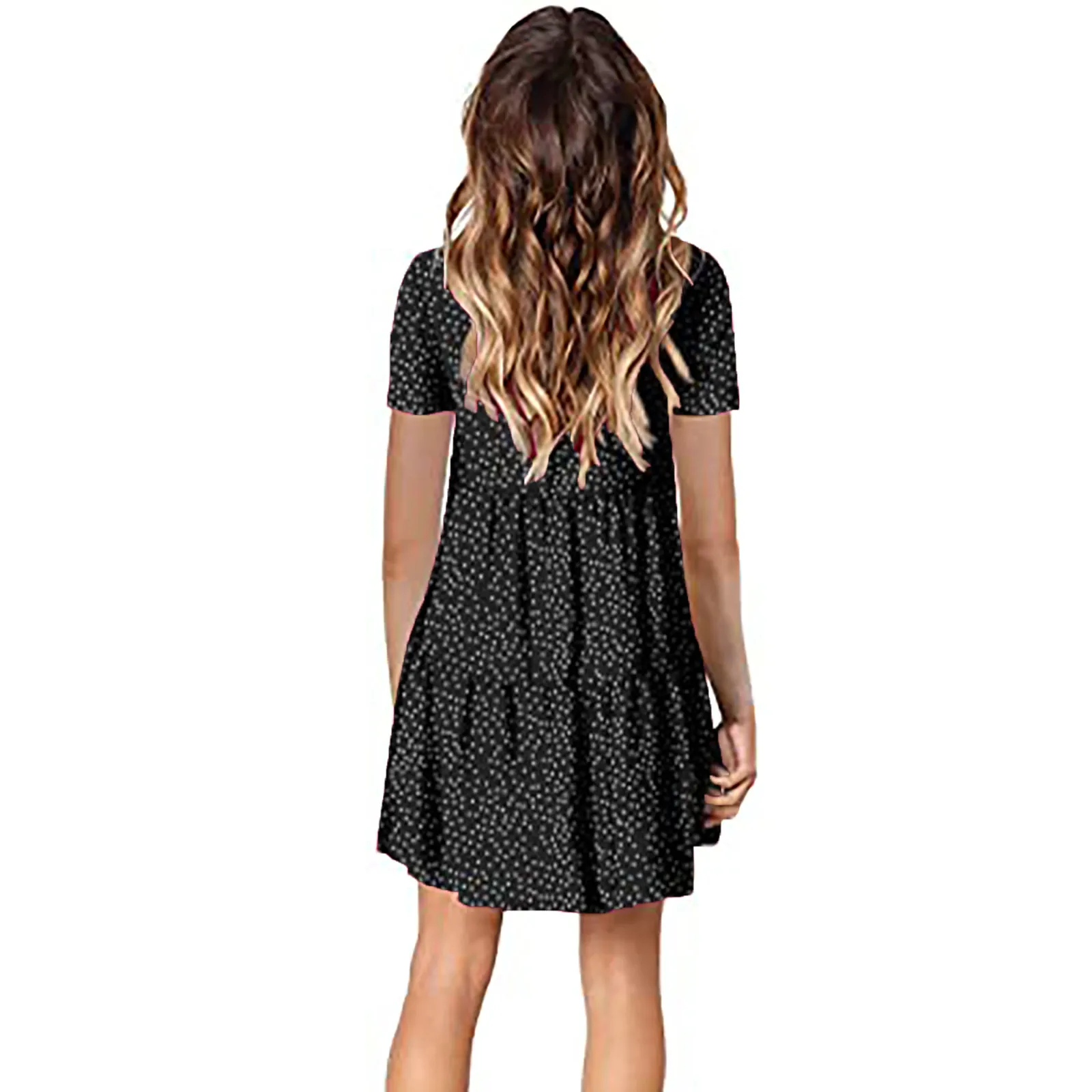 

Fashion Women Casual Dresses Short Sleeve V-neck Printing Ladies Loose Mini Dress For Women 2020 Summer Dress