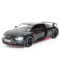hot scale 124 diecast sport car audis r8 v10 plus metal model with light and sound vehicle alloy toy collection for gifts