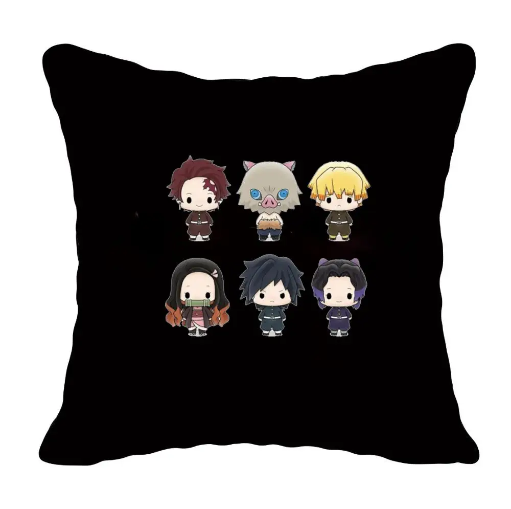

anime Demon Slayer Pillow Case Custom Print Cartoon Cushion Cover Sofa Home decoration cute Pillow case 45*45cm