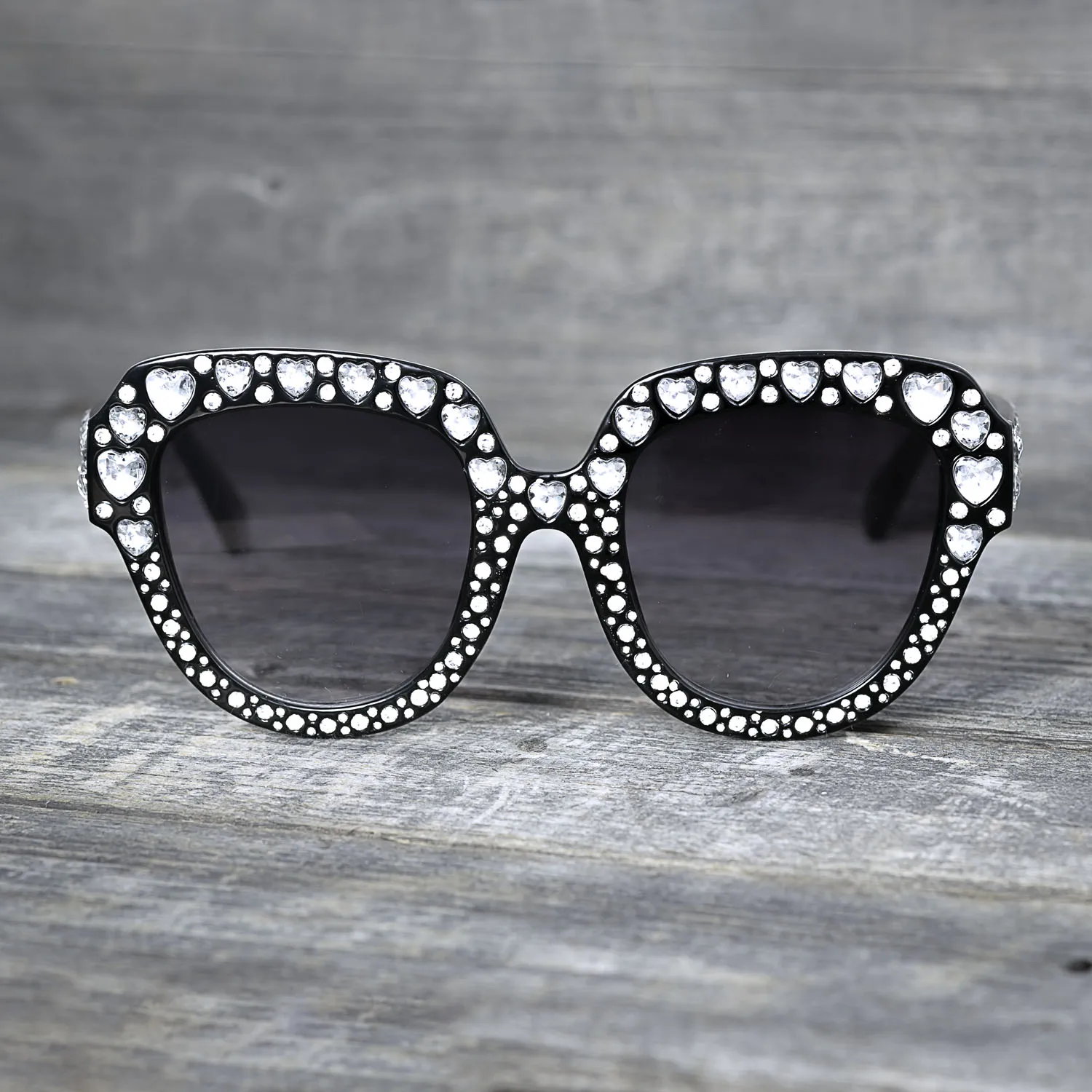 51040 Кристальные солнцезащитные очки в форме сердца с бриллиантами Квадратные
