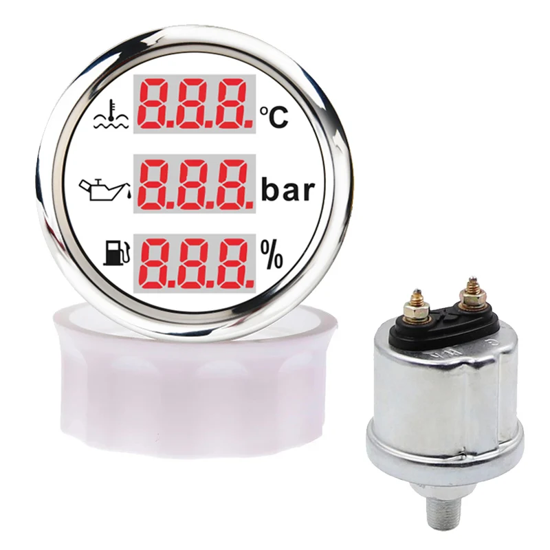 3 в 1 цифровой Температура воды метр 0 10 бар масла Давление датчик с NPT 1/8 M10x1