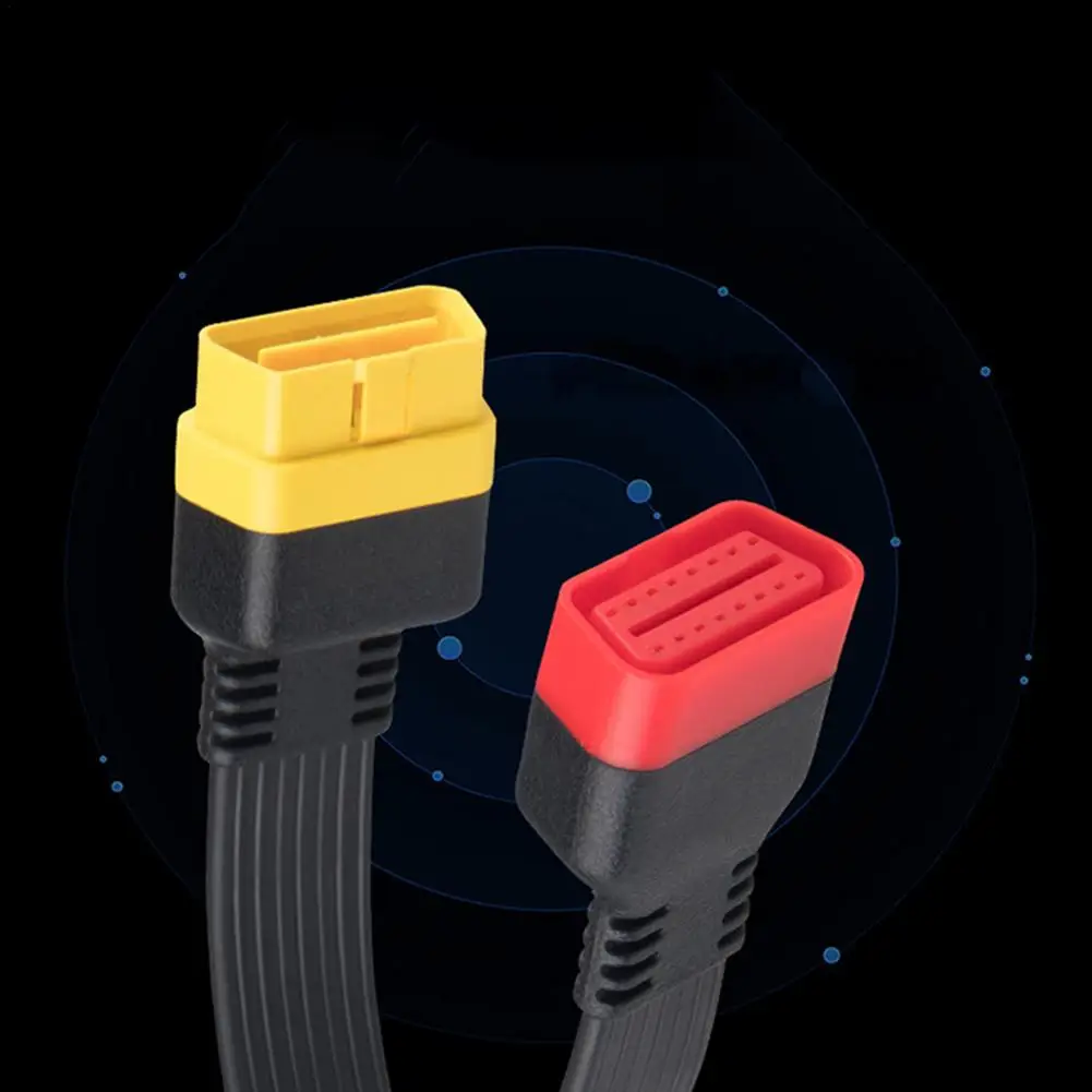 

Универсальный Удлинительный кабель OBD2 штекер-гнездо разъем адаптер 16 Pin плоский ленточный шнур диагностический удлинитель для автомобиля