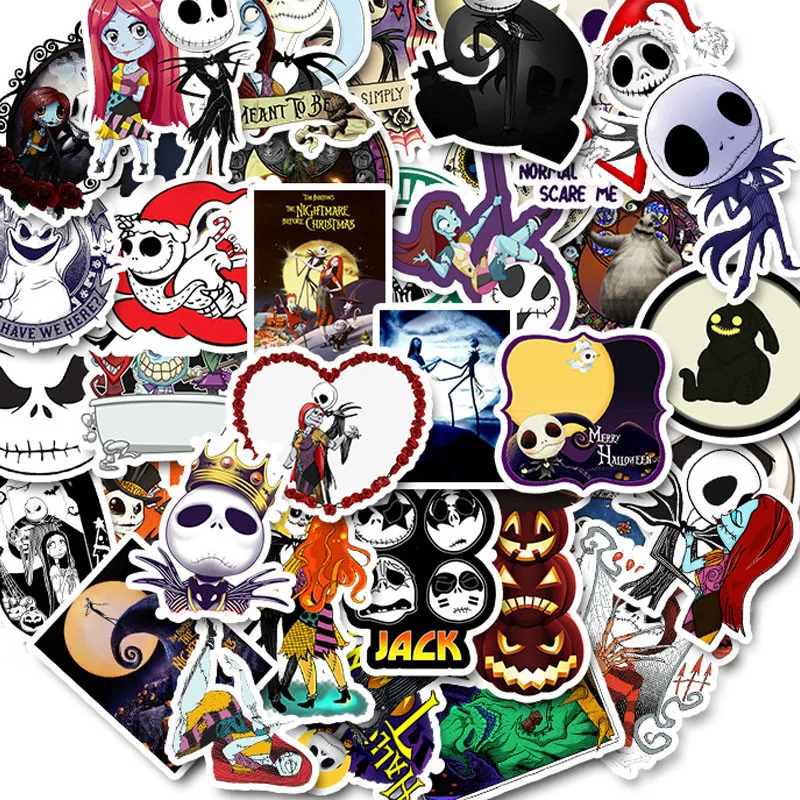 50 шт в наборе с принтом &quotКошмар перед Рождеством&quot Хэллоуин Graffit наклейки для