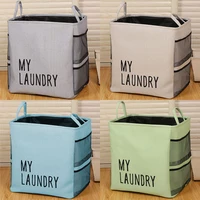 new dirty clothes laundry basket foldable storage box with side pocket bag waterproof sundries storage baby toys clothing bin