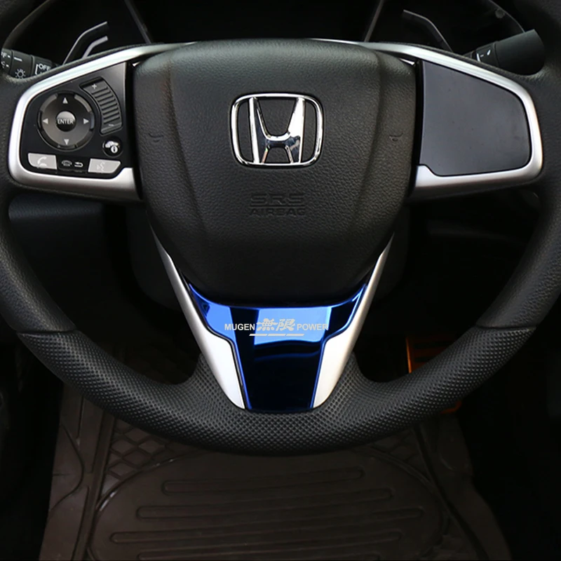 MUGEN POWER SPORT Car Steering Wheel metal decoration Fits for Honda Civic 10th FC/FK 2016 2017 2018 2019 | Автомобили и