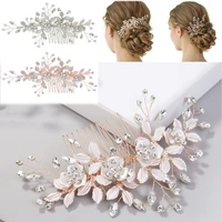 luxury hair ornaments jewelry for women hair combs headdress prom bridal wedding crown elegant crystal leaves hair accessories