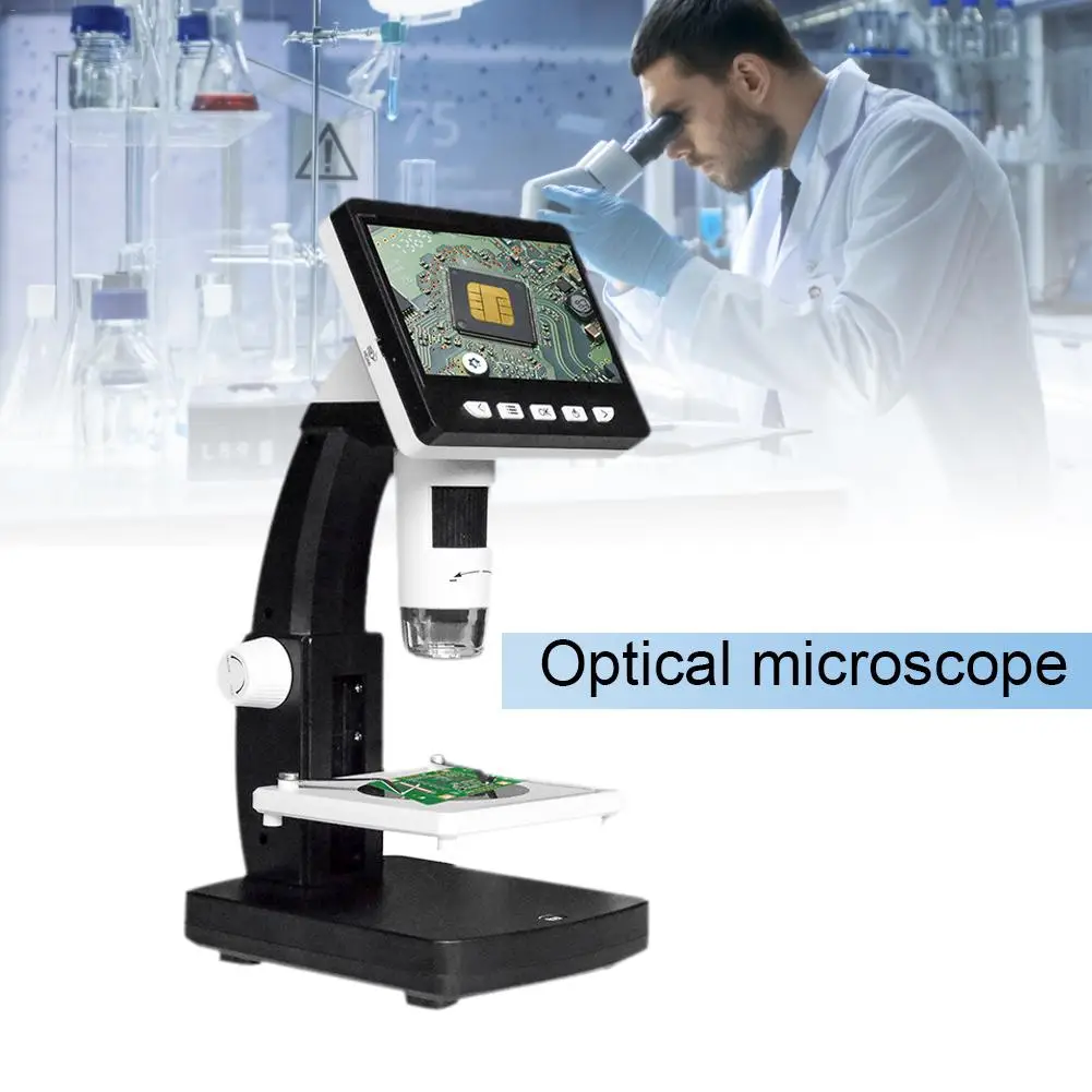1000X 4.3 Inches HD 1080P LCD Digital Microscope Portable Desktop Electronic Endoscope Magnifier Support 10 Languages | Инструменты