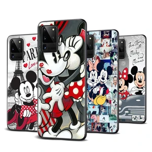 Phone Case For Samsung S22 S21 S20 FE Ultra Pro Lite S10 5G S10E S9 S8 Plus Mickey Minnie Travel Bla