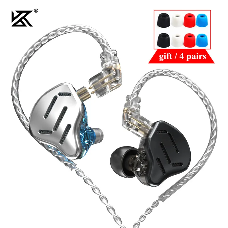Гибридные наушники KZ ZAX 7BA + 1DD 16 шт. Hi Fi металлические вкладыши с монитором Dj