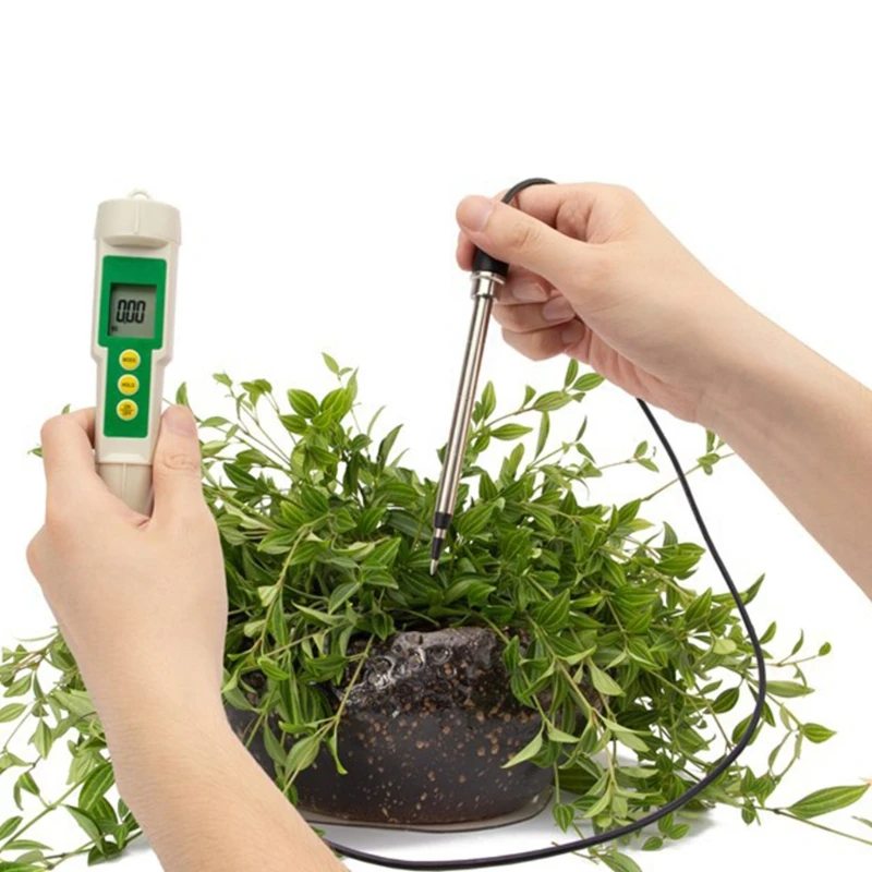 

PH Tester 425D EC-3185 Portable 3 in 1 Soil Tester EC/TDS/CF Meter Tester with Probe For All Agricultural Soil Gardening Plants