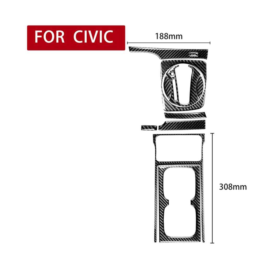 

Suitable For Honda Civic 2006-2011 Carbon Fiber AT Row Baffle Cup Holder Decoration Sticker Left-Hand Drive Right-Hand Drive