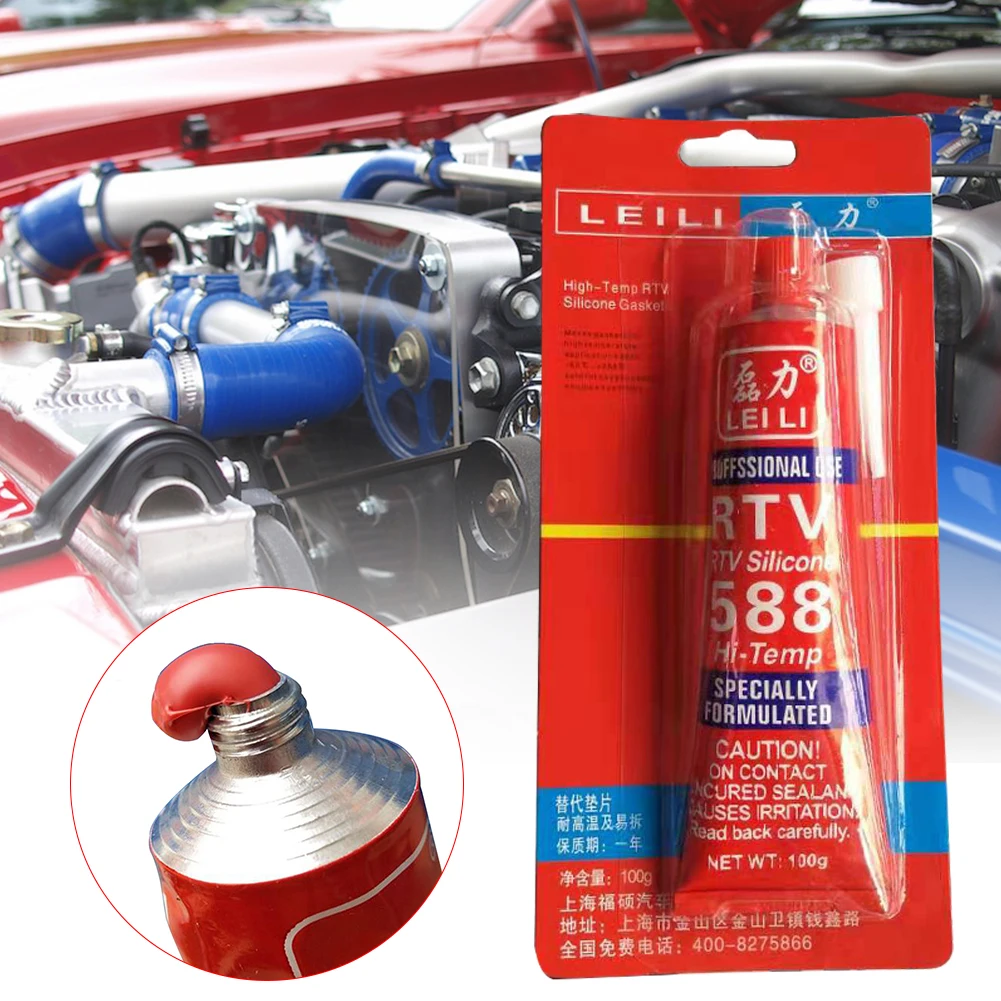 

100g Strong Adhesive Glue High Temperature Sealant RTV Red Fastening Glue For Car Motor Gap Seal Repair Tools Cleanup