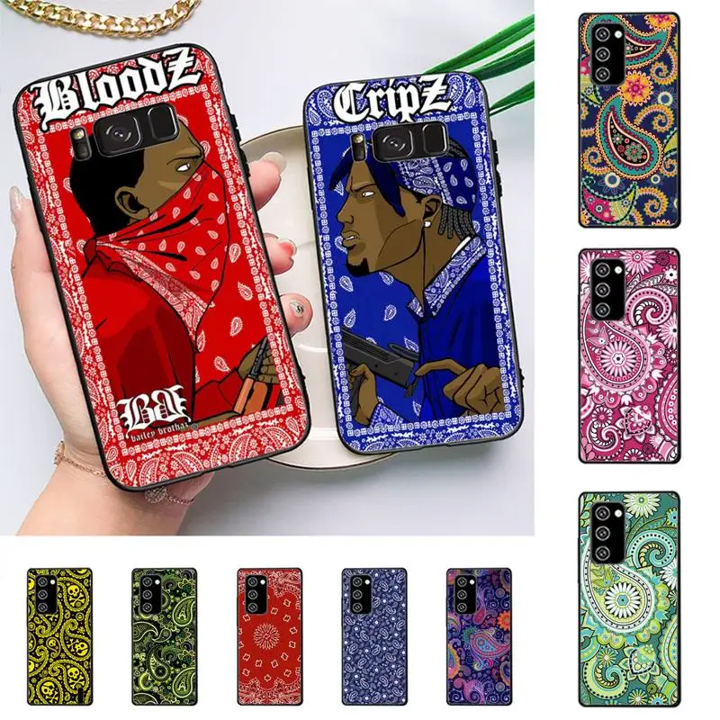 

Bloodz&Cripz Gang bandana pattern Phone Case For Samsung Galaxy Note 10Pro Note 20ultra cover for note20 note10lite M30S
