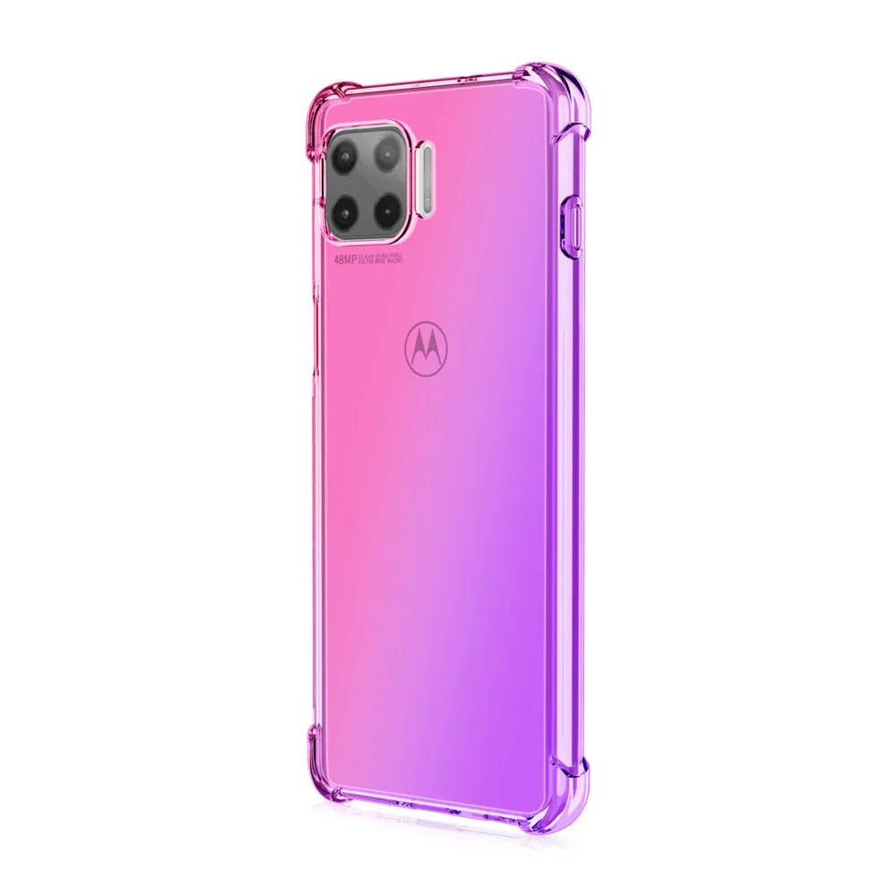 Для Motorola Moto G 5G Plus Мягкий чехол прозрачный градиентный противоударный для