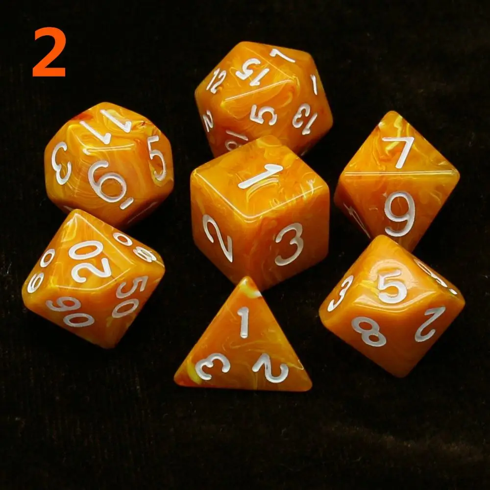 7 шт./лот 8 цветов многогранные игральные кости d& d d4 d6 d8 d10 d% d12 d20 многогранные TRPG игры игральные кости набор - Цвет: 2