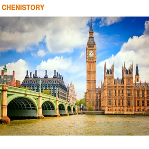 Набор для рисования по номерам на холсте лондонская рамка, пейзаж