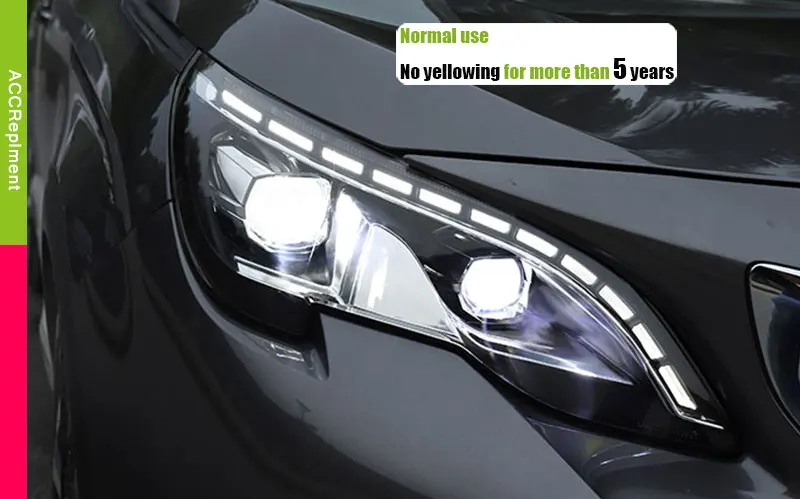 Авто освещение стиль светодиодный головной фонарь для PEUGEOT 3008 светодиодный фары- cob сигнальный светодиодный H7 hid Биксеноновые линзы ближнего света