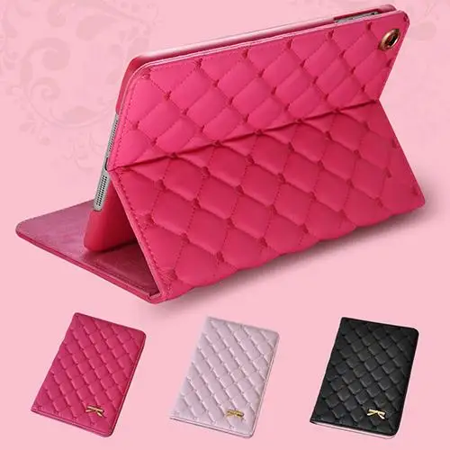 

Bow Checker Multicolor Faux Leather Smart Case Stand Cover Dirt-resistant Magnetic for iPad 2/3/4/5 Air2 Mini 1/2/3/4 iPad2/3/4
