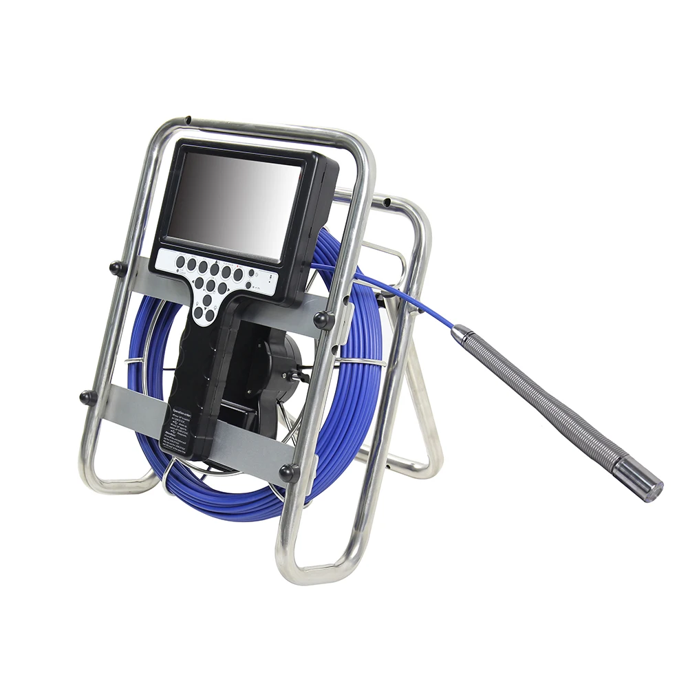 WOPSON 28mm Long Spring Self-Balancing Camera Pipeline Pipe Sewer Inspection Video Endoscope System With Meter Counter AND DVR