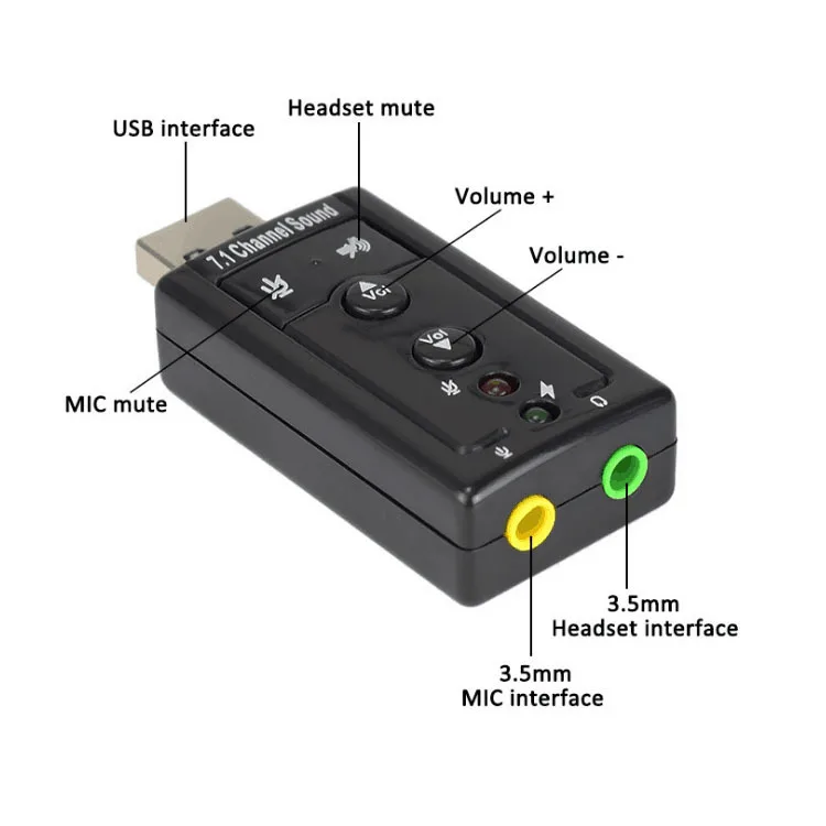 Preise Externe USB Zu 3D Audio USB Soundkarte Adapter 7,1 Kanal Professionelle Mikrofon Headset 3,5mm Für Win XP/ 78 Android Linux