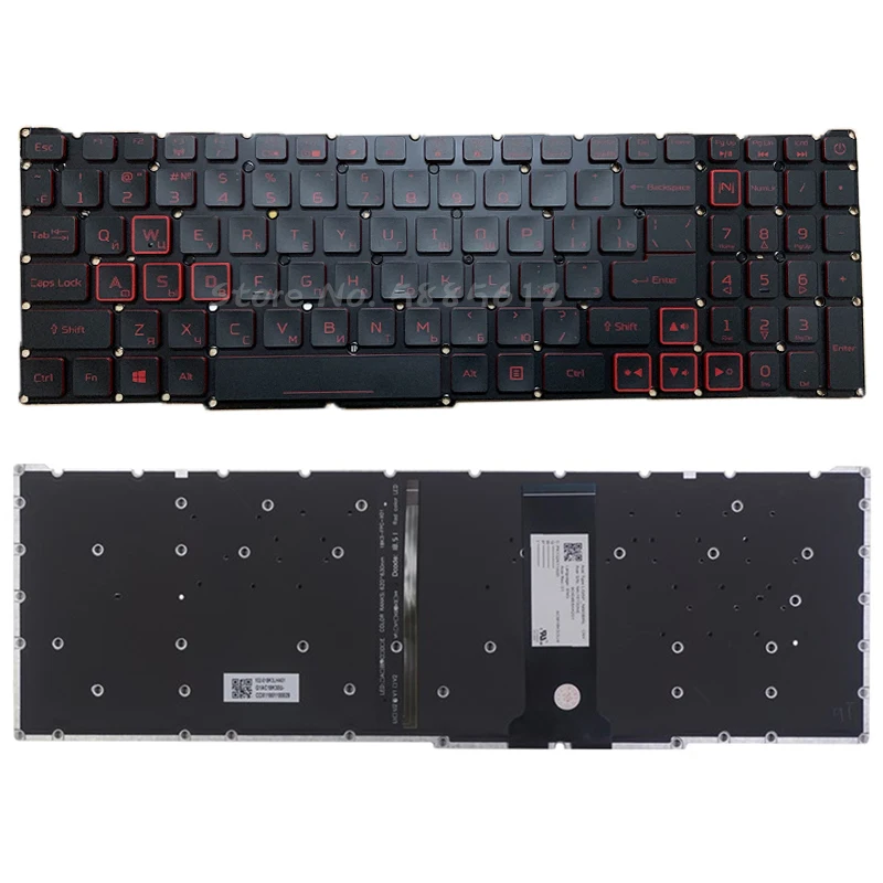 

RU Russian laptop Backlit Keyboard For Acer Nitro 5 7 AN515-54 43 44 AN515-55 AN517-51 52 AN715-51 Backlight Red Keys Keyboards