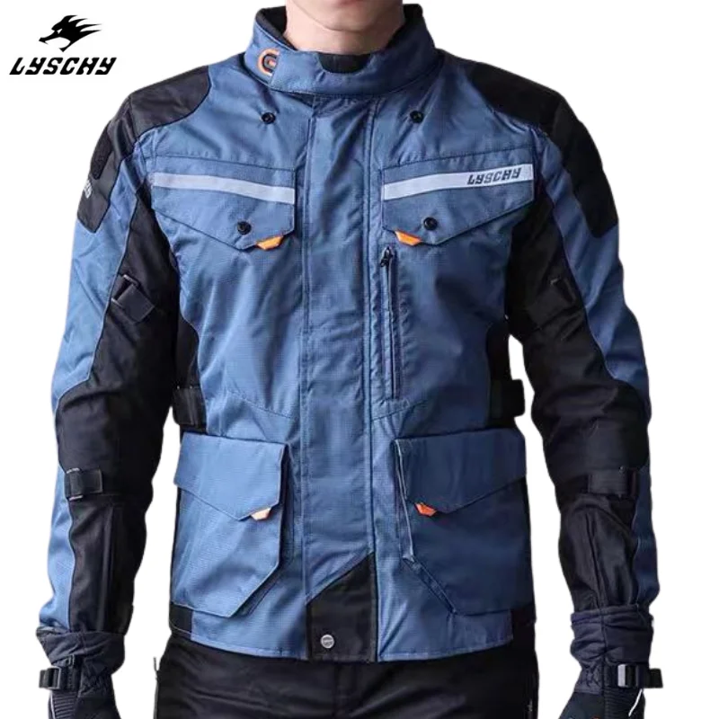 

LYSCHY Jackets Winter Motorcycle Men's Jacket Pants Suit Breathable Waterproof Motorcyclist Jacket Women Motocross Armor Clothes