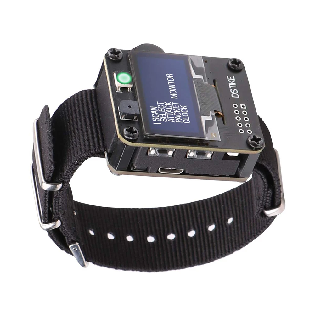 

New WiFi Test ESP8266 Programmable Development Board Deauther Tool with 500mAh Battery Dispaly Wristband Case