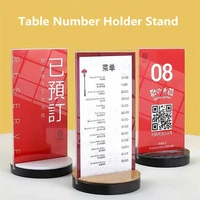 acrylic table menu card holder photo picture frame table place card number restaurant christmas party sign holder stand
