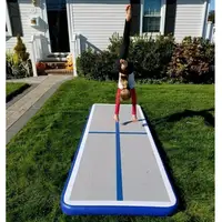 Blue 4m/13ft Inflatable Air Track Tumbling Gymnastic Mat Floor Cheerleading Home Training W/Pump Home Use DWF Material