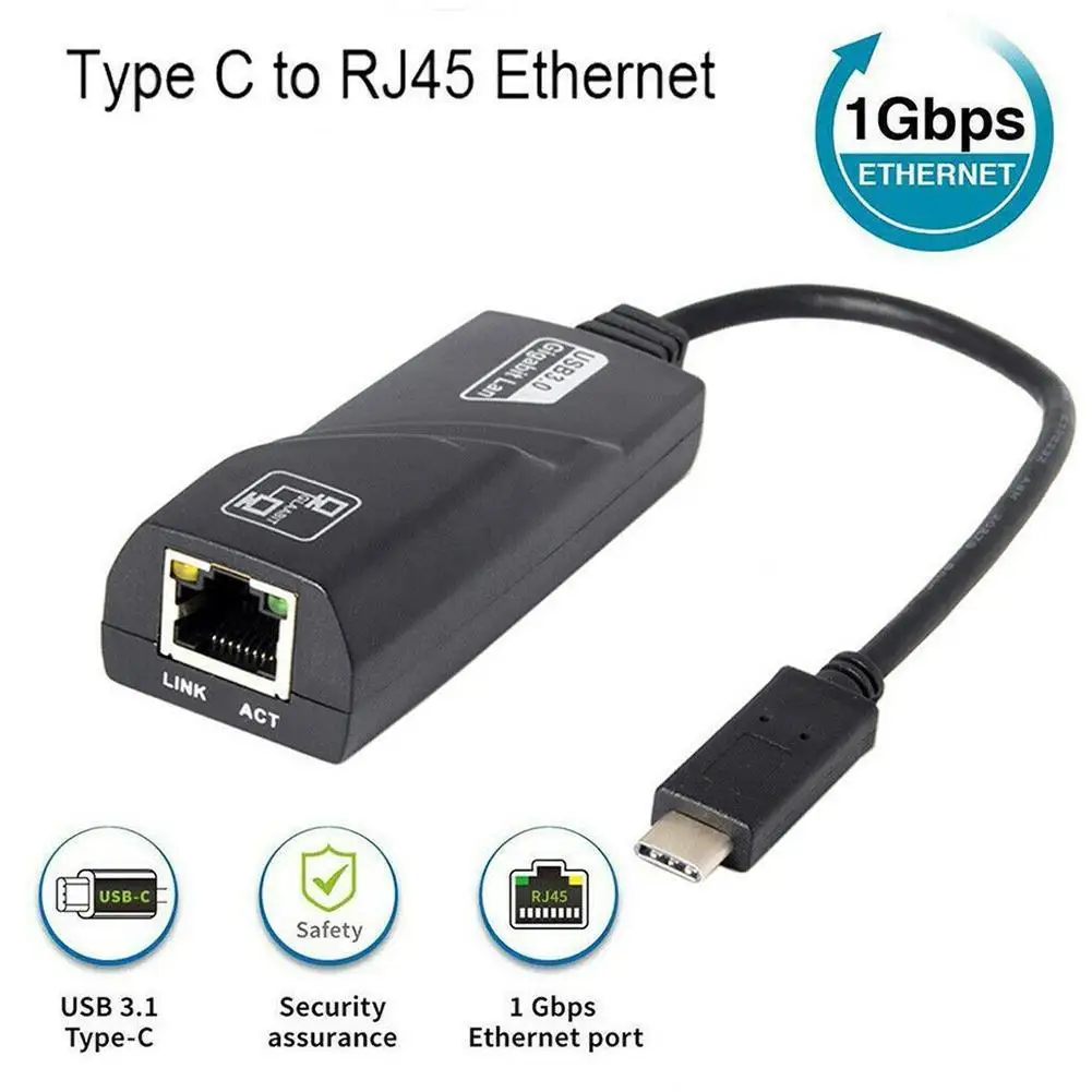 Adaptador de Rede Cabo de Internet para Apple Tipo-c para Rj45 Ethernet Notebook Macbook ar Usb c 3.0 Lan