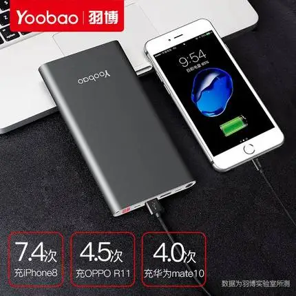 ultra thin portable 5v usb 20000mah li polymer battery for digital products quick charge mobile phone emergency power bank free global shipping