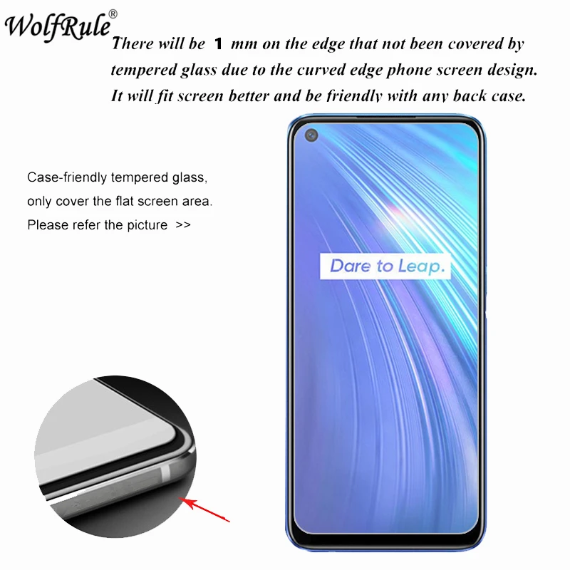 2 piezas Protector de pantalla para OPPO Realme 6 Protector de pantalla de vidrio 9H vidrio templado para OPPO Realme 6 vidrio Protector para Realme 6-2