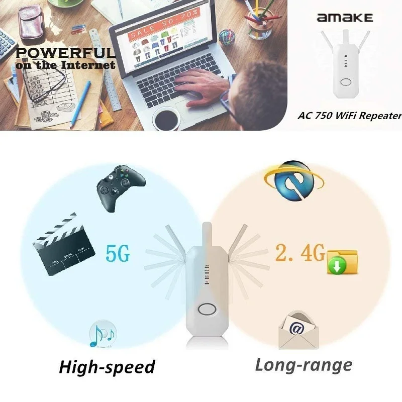 dual band 2 4g 5g wifi repeater wireless ac 750mbps router composite antennas highly encryption mimo signal extender amplifier free global shipping