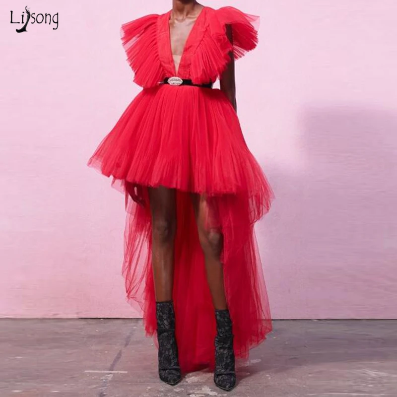 Новинка платье для выпускного вечера сексуальное v образный вырез тюль вечерние