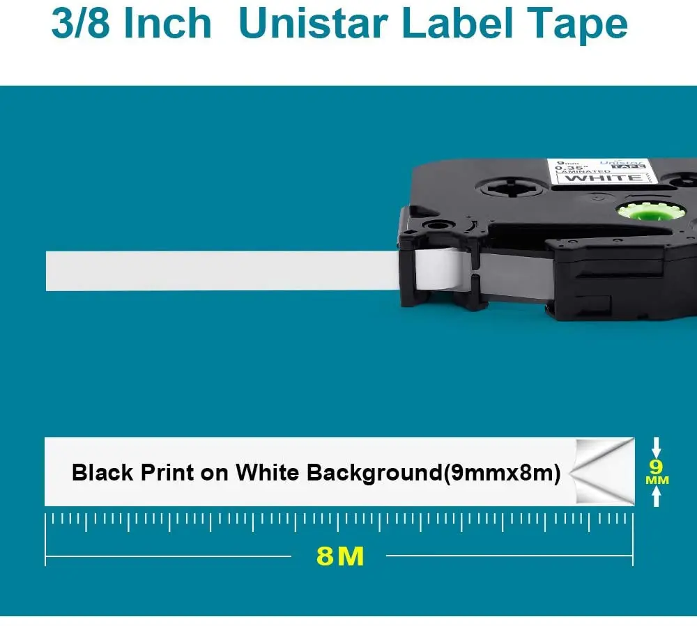 Юнистар TZ-221 запечатанных лент совместимый для брата принтер этикеток 9 мм