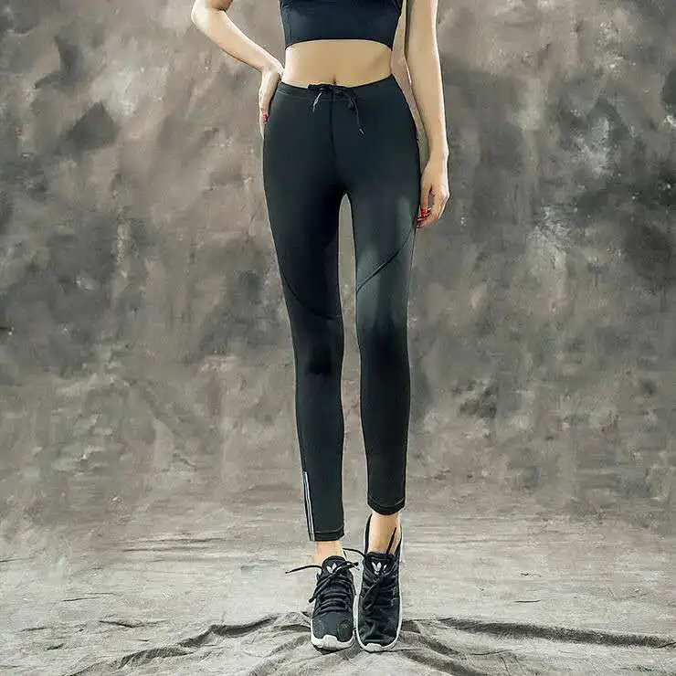 

Reflective Design Black High Waist Breathable Night Run Yoga Pants for Women New Arrival Slim Sports Running Trousers leggings