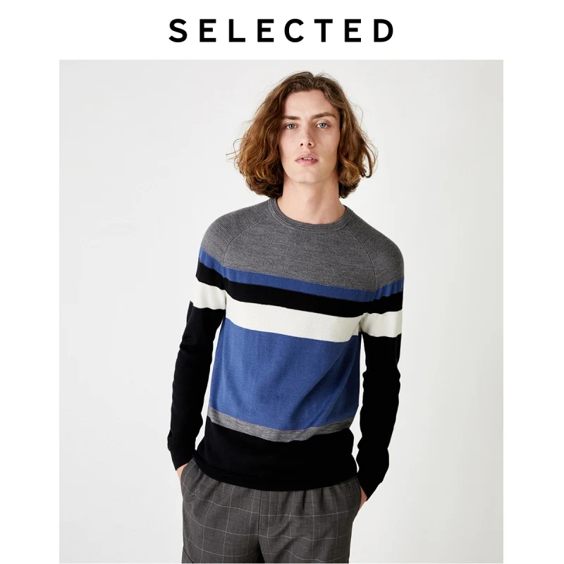 

SELECTED Men Woolen Stretch Contrasting Pattern Round Neckline Knit S|419324527