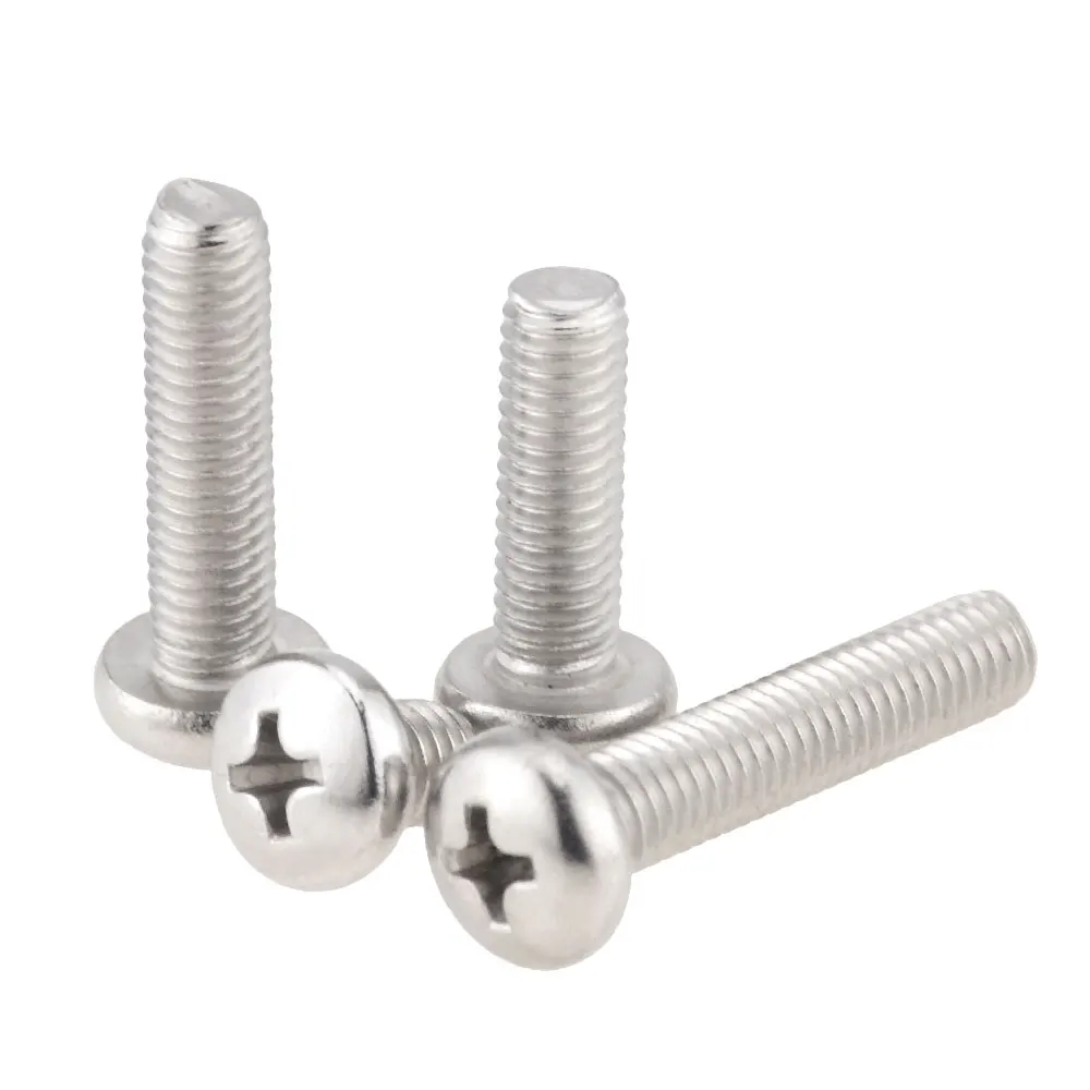 

5PCS M6x8 10 20 30 40 50 DIN7985 GB818 304 Stainless Steel Cross Recessed Pan Head Screws Phillips Screws M6*8 M6*40 M6*50