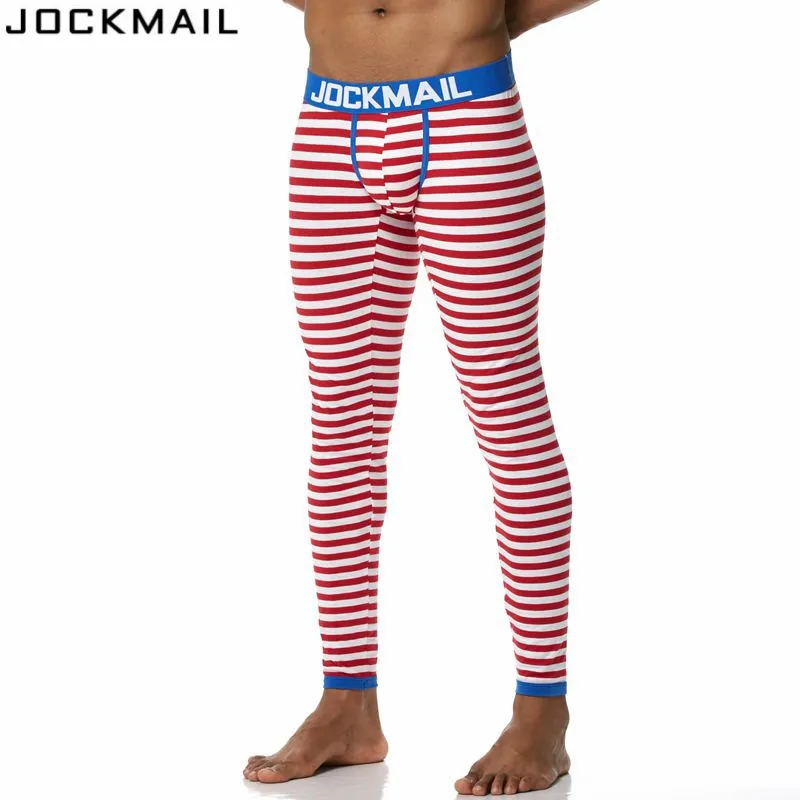 JOCKMAIL, брендовые новые осенние и зимние мужские кальсоны, термобелье, леггинсы, штаны, высокое качество, хлопок, модные, сексуальные, в полоску
