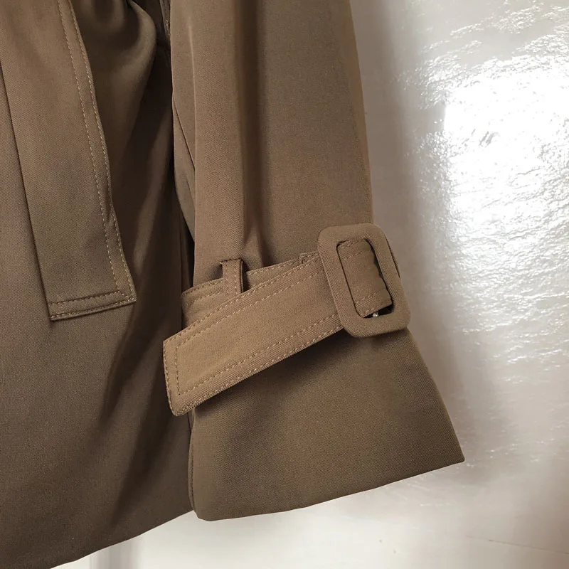 

Trench Jacket Coat For Women Autumn Spring 2021 New Fashion Turn-Down Collar With Belt Korean Style Coats Casual Outwear Clothes