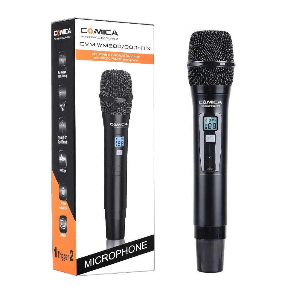 WM200HTX Comica CVM-WM200 96 канальный UHF Беспроводной петличный микрофон Системы для цифровой зеркальной камеры Canon Nikon DSLR Камера, XLR Сделано в Китае видеокамеры и смартфоны - Цвет: WM200HTX