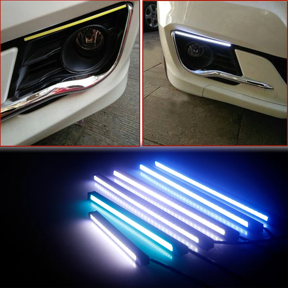 2PCS Daytime Running Light Fog Light Car DRL18/24/30LED Daylight Led Strip Day Light Aluminum Housing Car Styling Auto Headlight images - 6