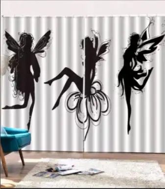 Черно белые 3D шторы с рисунком занавески для спальни прозрачные Занавески