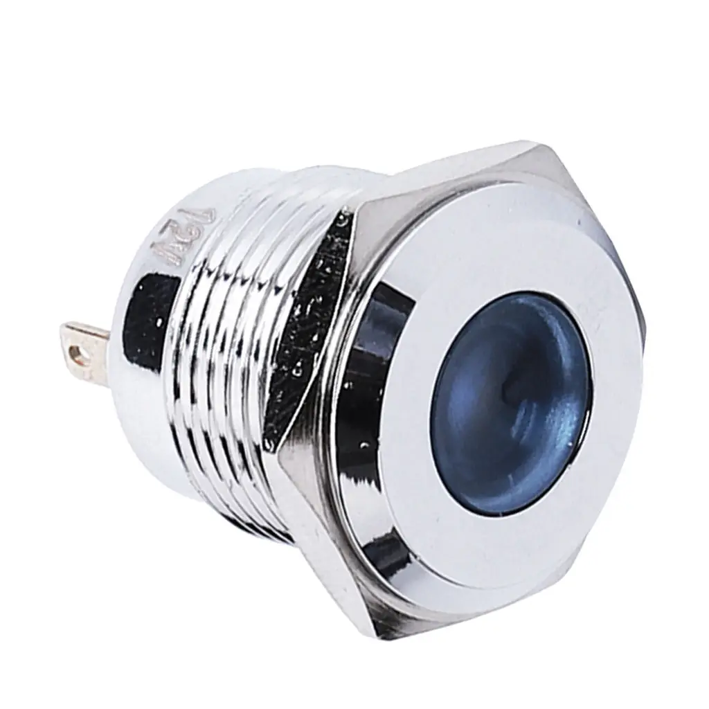 

1pcs 12V 16mm Metal Waterproof LED Car Signal Indicator Light Flat
