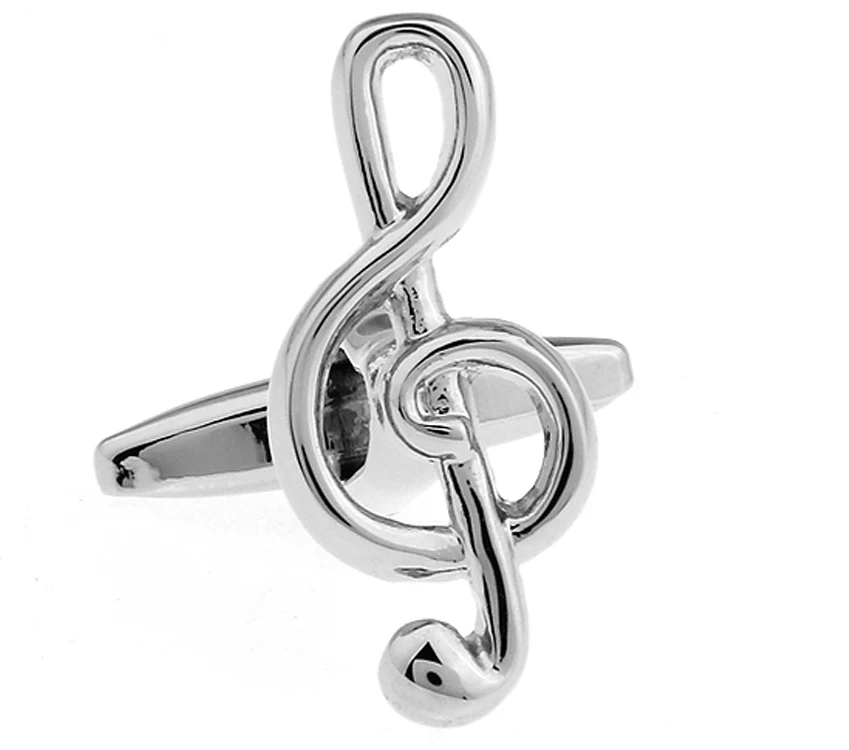 Music Cufflinks For Men Musical Note Design Quality Brass Material Silver Color Cuff Links Wholesale&ampretail | Украшения и