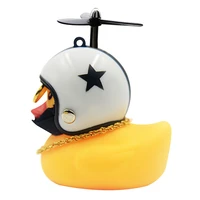 luminous motorcycle little yellow duck with helmet duck vibrato little duck riding light electric car broken wind duck horn yell