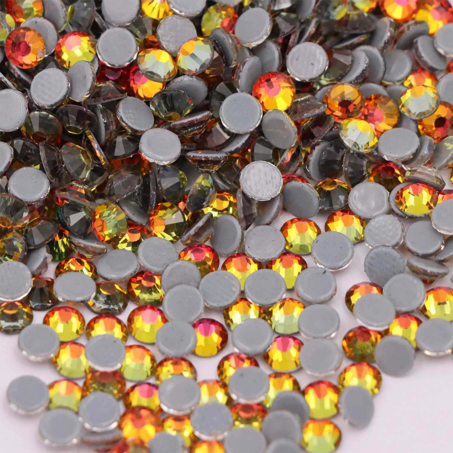 Красная Радуга Горячая фиксация Стекло Стразы железо на плоской задней стороне